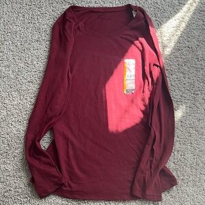 Red Long Sleeve Sweatshirt Classic Crew